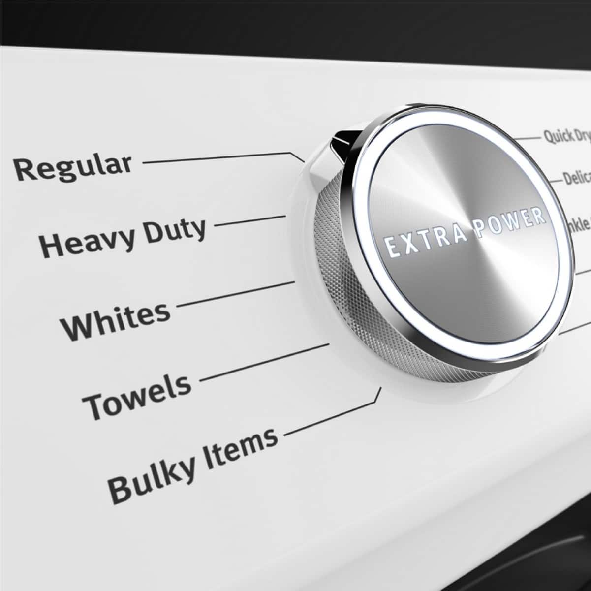 Regular
Heavy Duty
Whites
Towels
Bulky Items
Quick Dry
Delicate
Extra Power