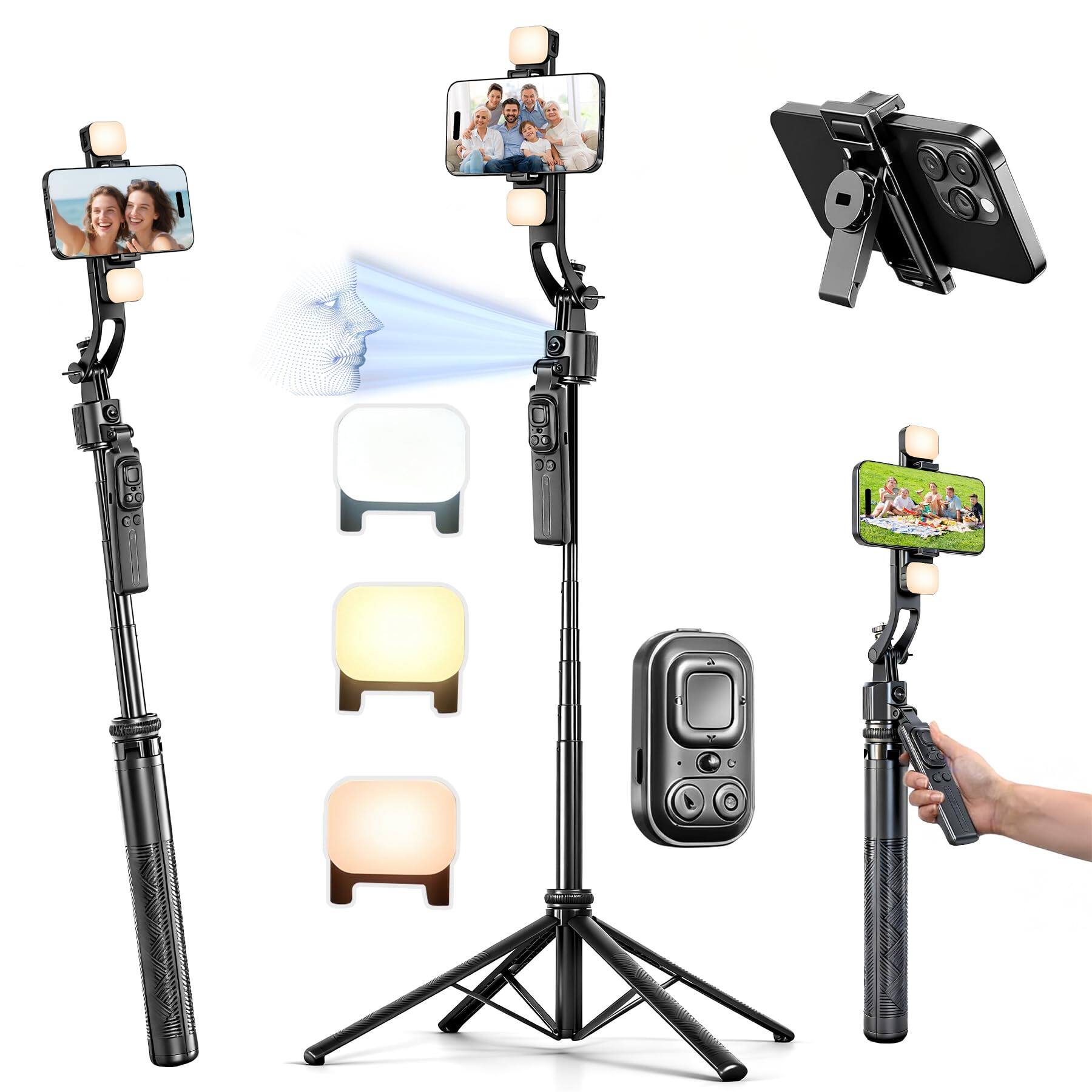 B-Auto Face Tracking Tripod with 2 Square Light