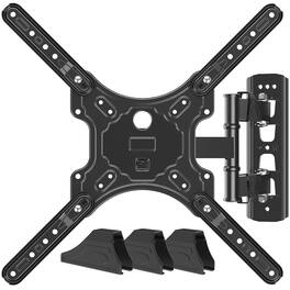Dazzed Corner - Full Motion TV Wall Mount for 26-60'' TVs, Swivel Tilt, Single Stud, VESA 400x400 - Black