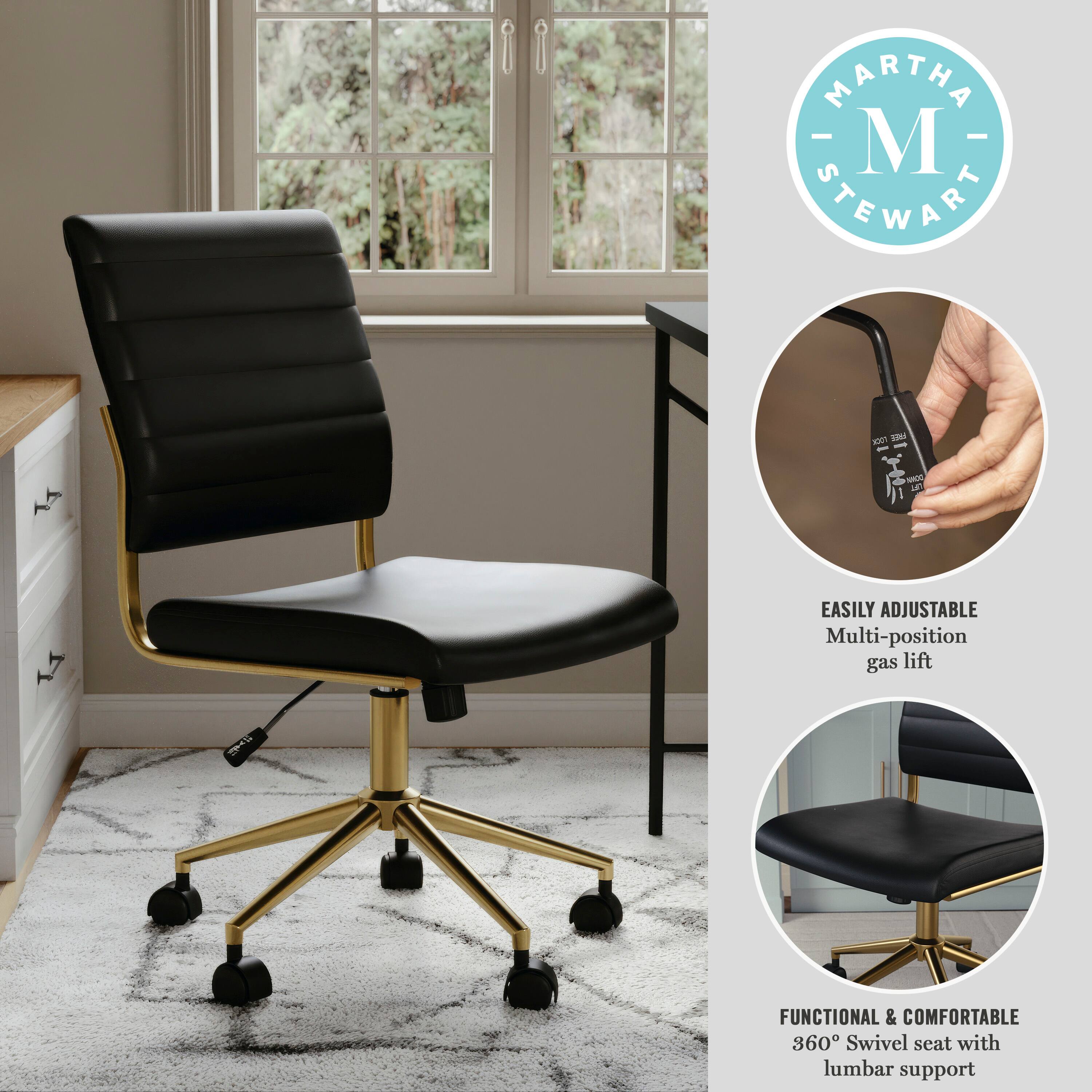 MARTHA STEWART XX u - -NOT MT EASILY ADJUSTABLE Multi-position gas lift FUNCTIONAL & COMFORTABLE 360 Swivel seat with lumbar support