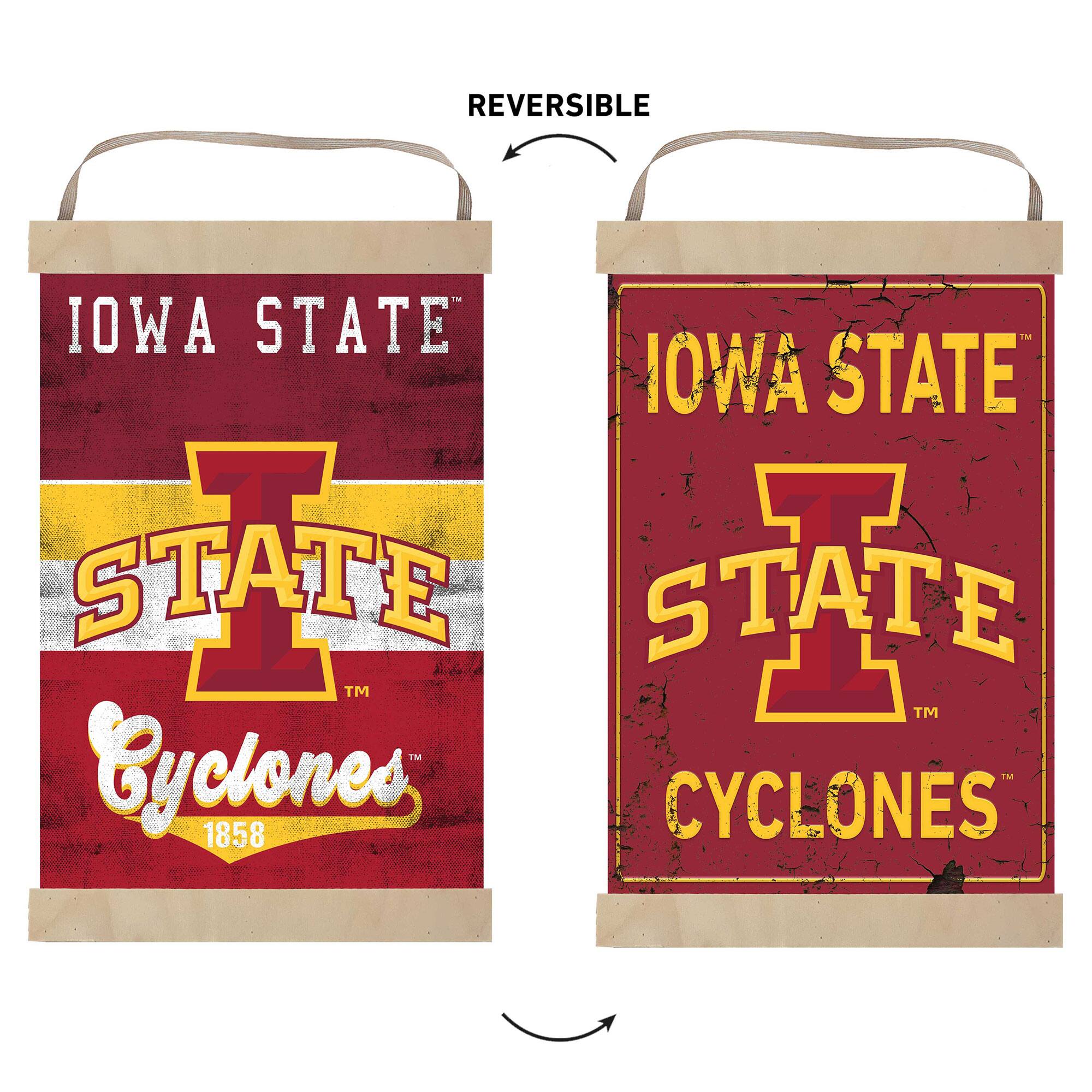 REVERSIBLE  
IOWA STATE  
IOWA STATE  
STATE  
STATE  
TM  
TM  
TM  
Cyclones  
1858  
CYCLONES