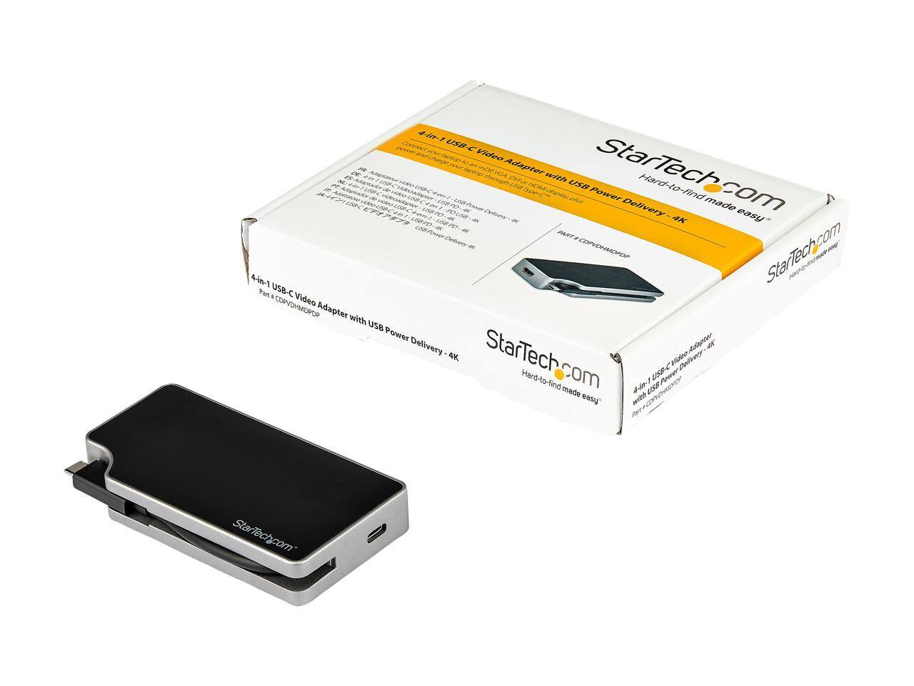 4-in-1 USB-C Video Adapter with USB Power Delivery - 4K  
Part # EDPVDHMOPD  
StarTech.com  
Hard-to-find made easy