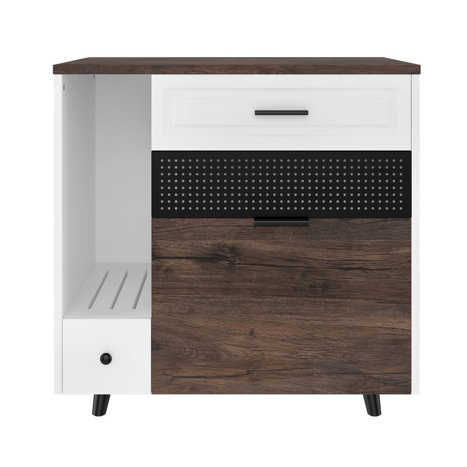 Alt View 2. Pefilos - 31" Hidden Cat Litter Enclosure Furniture with 2 Drawers & Sliding Door for Living Room.