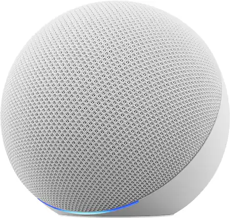 Front. Amazon - Amazon Echo Dot (newest model), Compact smart speaker with brilliant sound and smart home hub, Designed for Alexa+ - Glacier White.