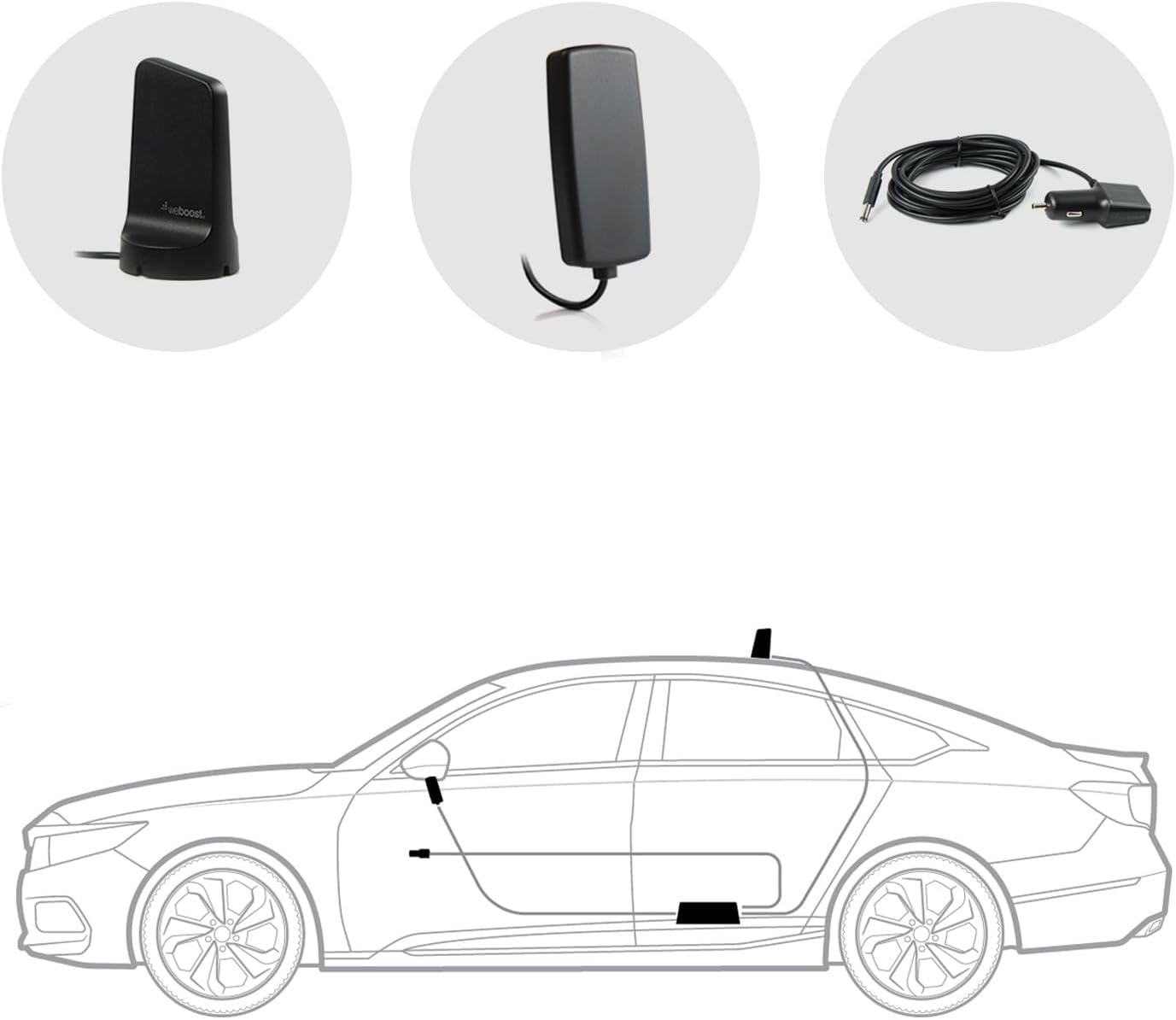 Alt View 4. Solid Signal - Rover Duo Cross Country 2-in-1 Car-to-Offroad Vehicle Cell Phone Signal Booster - Powered by weBoost - Black, Red.