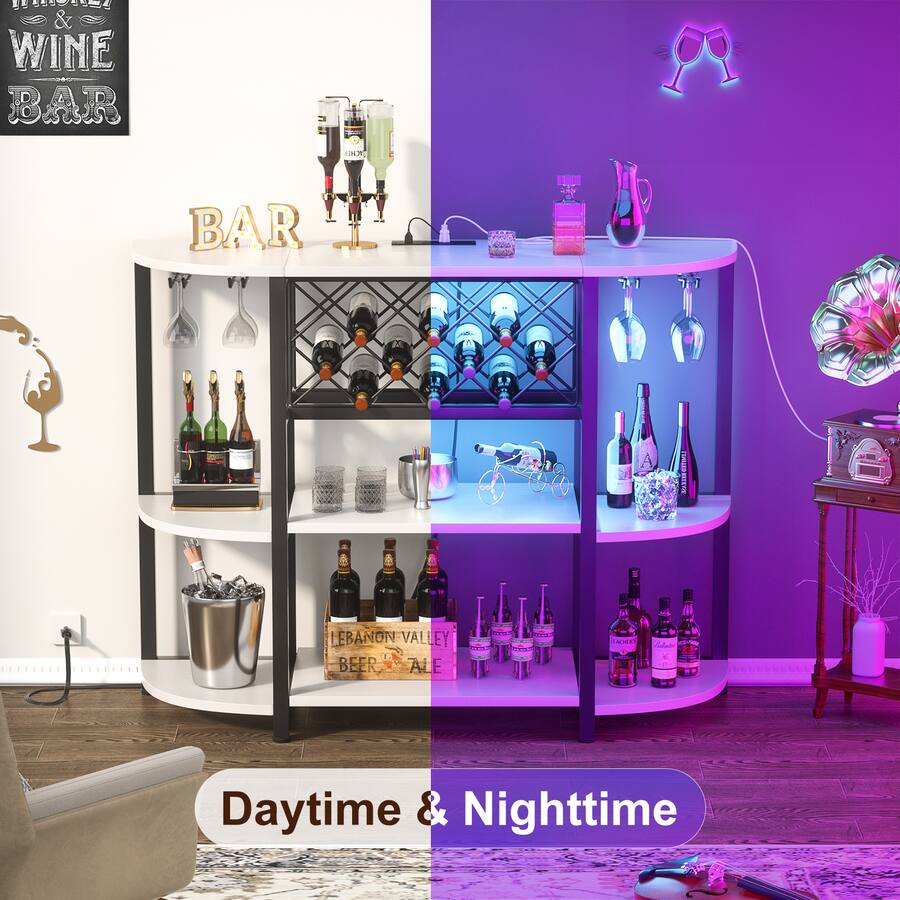 Postcard Display Counter Rack Aheaplus 4 Tier Wine Bar Cabinet with Power Outlets, Floor Standing ...