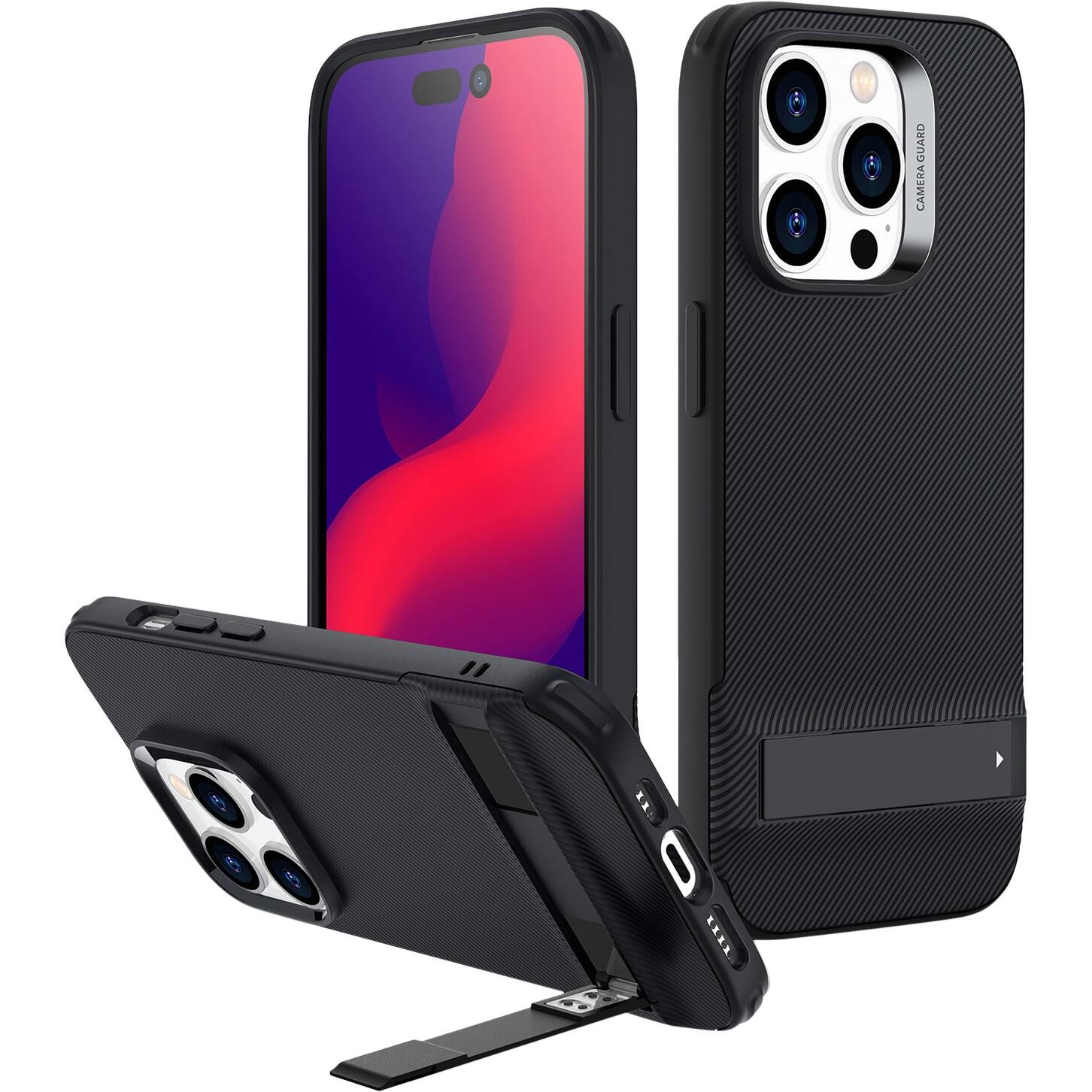 Alt View 12. SaharaCase - AirShield Boost Kickstand Series Case for Apple iPhone 14 Pro Max - Black.