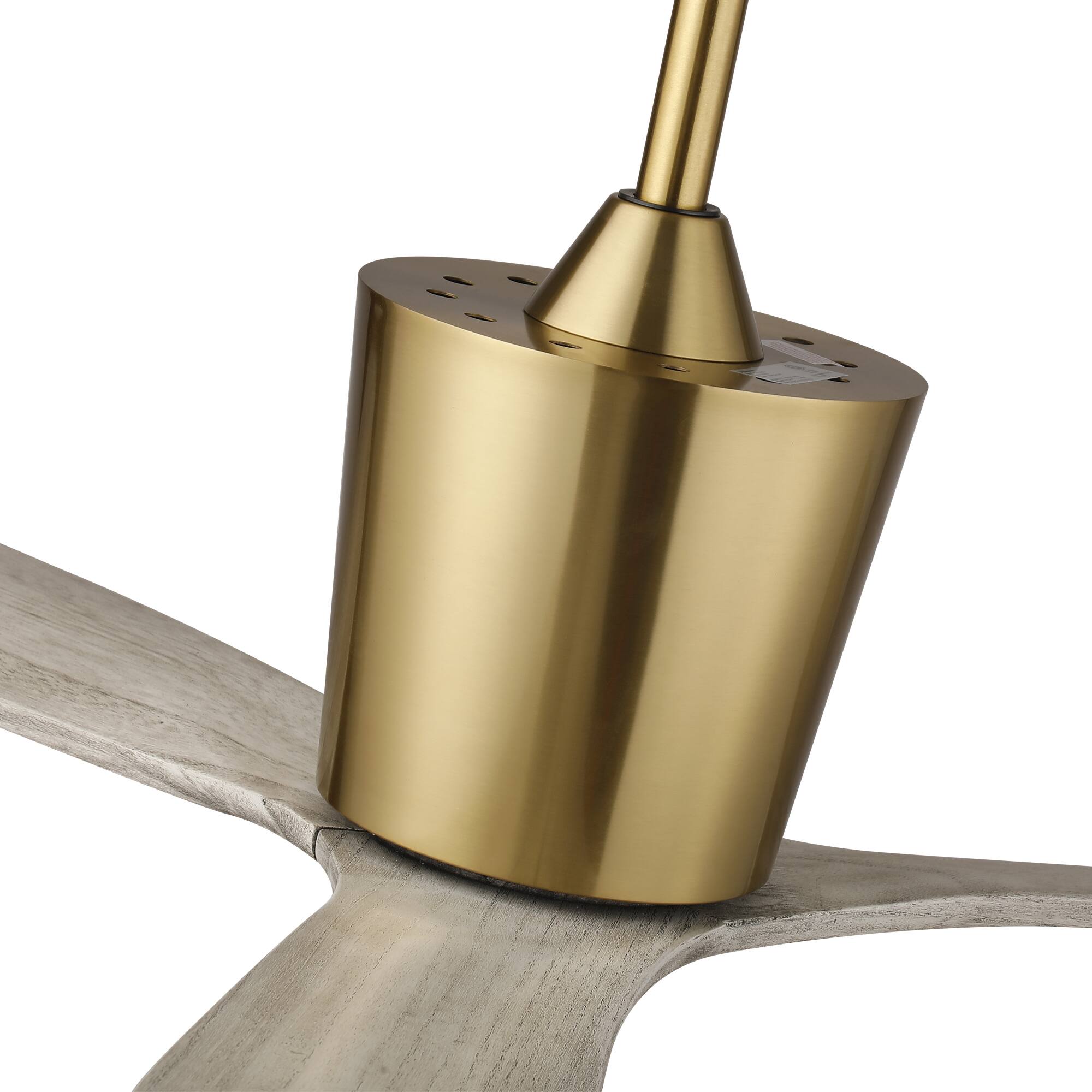 Alt View 10. Parrot Uncle - 54" Modern Solid Wood Blades Ceiling Fan with 6 Speed Remote, No Light - Gold.