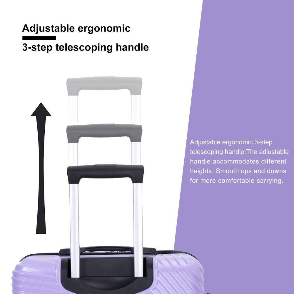 Adjustable ergonomic 3-step telescoping handle

Adjustable ergonomic 3-step telescoping handle: The adjustable handle accommodates different heights. Smooth ups and downs for more comfortable carrying.