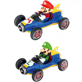 Carrera - 15813018 Mario Kart Mach 8 Twinpack Pull & Speed Toy Car - Black