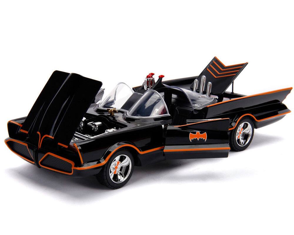 Alt View 4. Jada Toys - Jada Toys - DC Comics Classic TV Series Batmobile Die-cast Car, 1:18 Scale Vehicle & 3 Batman & - Collectibles.
