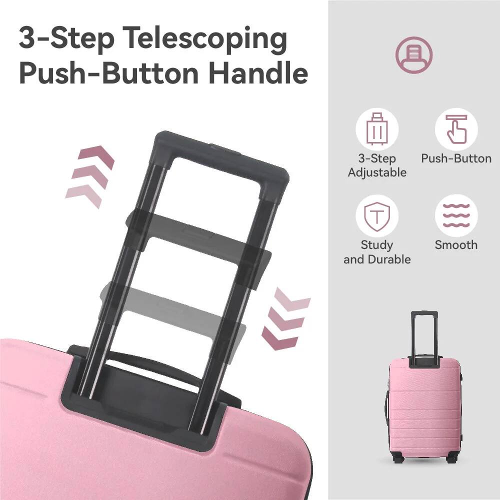 3-Step Telescoping Push-Button Handle

- 3-Step Adjustable
- Push-Button
- Study and Durable
- Smooth