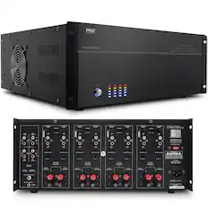 PYLE
PYLEAUDIO.COM
PT8000CH
8000 WATTS
19.2 OZ.
8 CHANNEL STEREO AMPLIFIER
MODEL: PT8000CH
8-CHANNEL AMPLIFIER
19.2 OZ.
8 CHANNEL STEREO AMPLIFIER
POWER SELECT
AC INPUT: 100-240V, 50/60Hz
POWER CONSUMPTION: 2011 12080000030
CHANNEL 1
LEVEL
BASS
TREBLE
BRIDGE
CHANNEL 2
LEVEL
BASS
TREBLE
BRIDGE
CHANNEL 3
LEVEL
BASS
TREBLE
BRIDGE
CHANNEL 4
LEVEL
BASS
TREBLE
BRIDGE
CHANNEL 5
LEVEL
BASS
TREBLE
BRIDGE
CHANNEL 6
LEVEL
BASS
TREBLE
BRIDGE
CHANNEL 7
LEVEL
BASS
TREBLE
BRIDGE
CHANNEL 8
LEVEL
BASS
TREBLE
BRIDGE
8-160
BRID