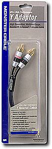 Front Detail. Monster Cable - Y-Adapter (2 male to 1 female).