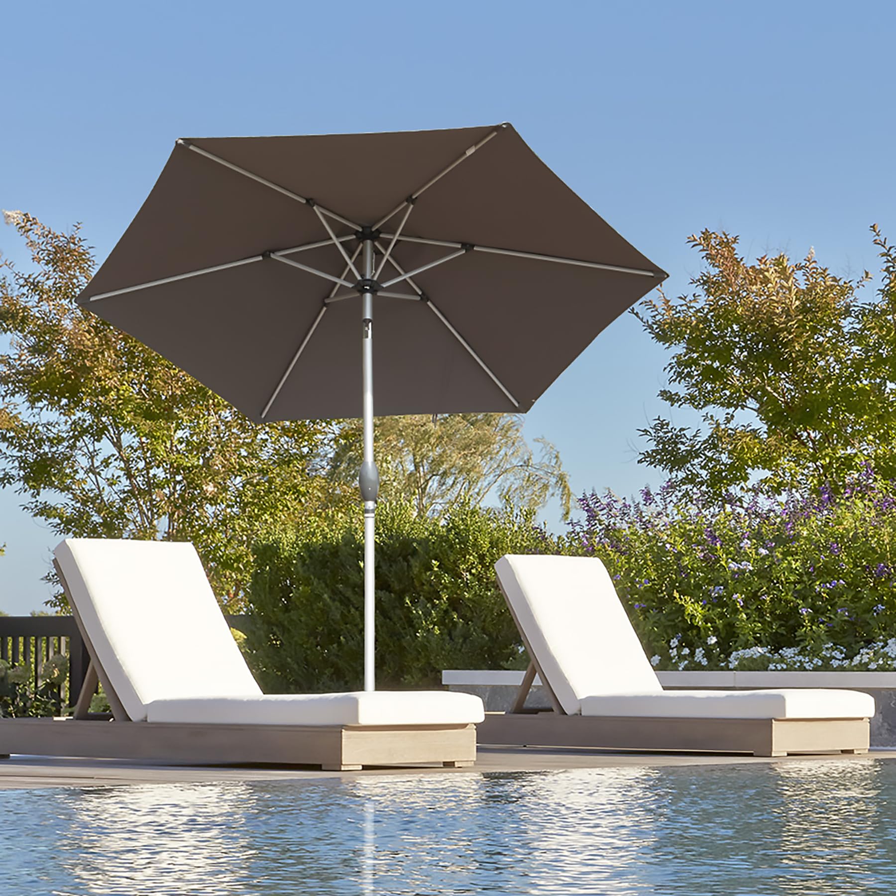 Alt View 2. Boyel Living - Outdoor Patio Umbrella Aluminum Pole 8 Ribs UV Protection Waterproof with Tilt and Crank - Gray.