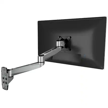 Front. Mount-It! - CLiX Series Multi-Jointed Monitor Wall Mount for 13"-34" Screens, Swivel & Tilt, Silver - Silver.