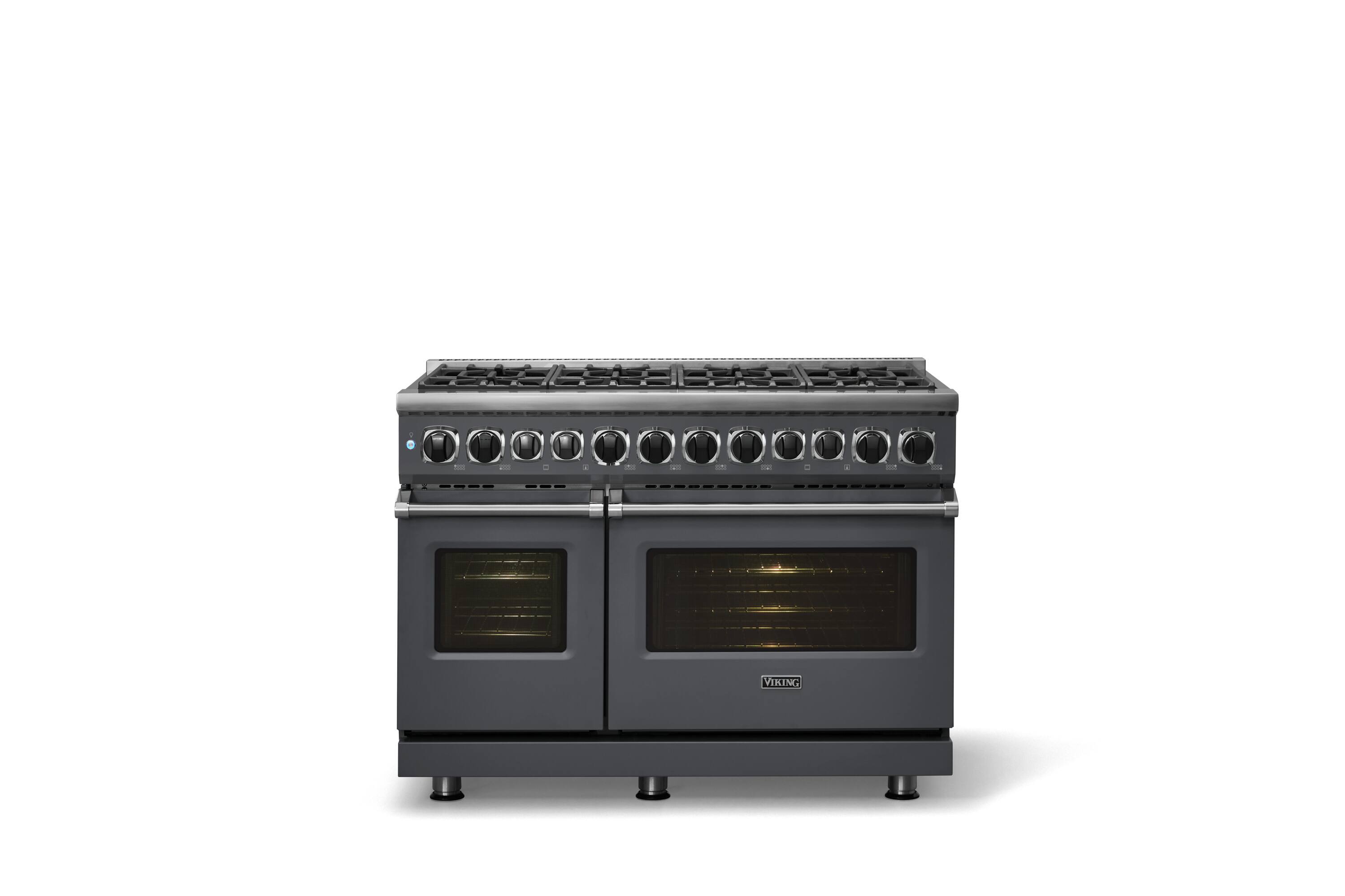 Alt View 1. Viking - 48 in. Wide 8 Burner 7-Series Dual Fuel Self-Clean Range  - Cast Black.