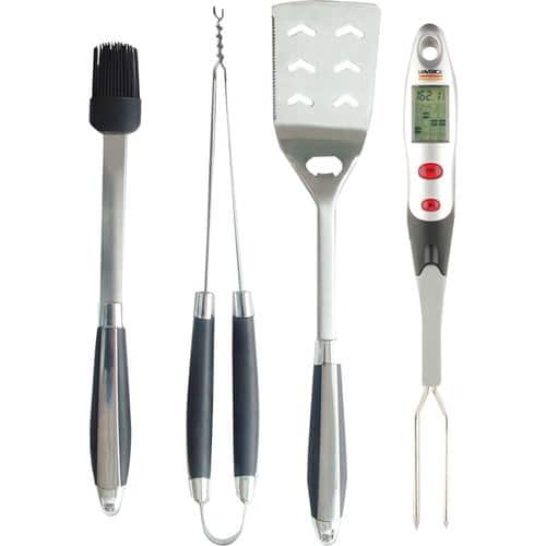 Front Standard. Maverick - Stainless Steel BBQ Tools with Thermometer Fork.