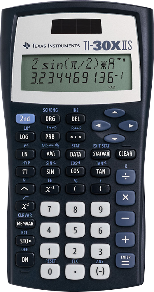 Texas Instruments Blue Math Explorer T2 Scientific Solar Calculator with Cover