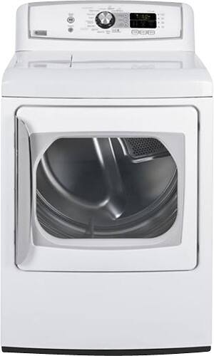 Front Standard. GE - Profile Harmony 7.3 Cu. Ft. Steam Gas Dryer - White-on-White.