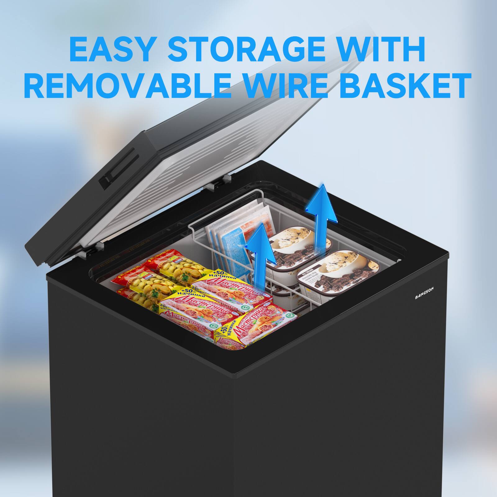 EASY STORAGE WITH REMOVABLE WIRE BASKET