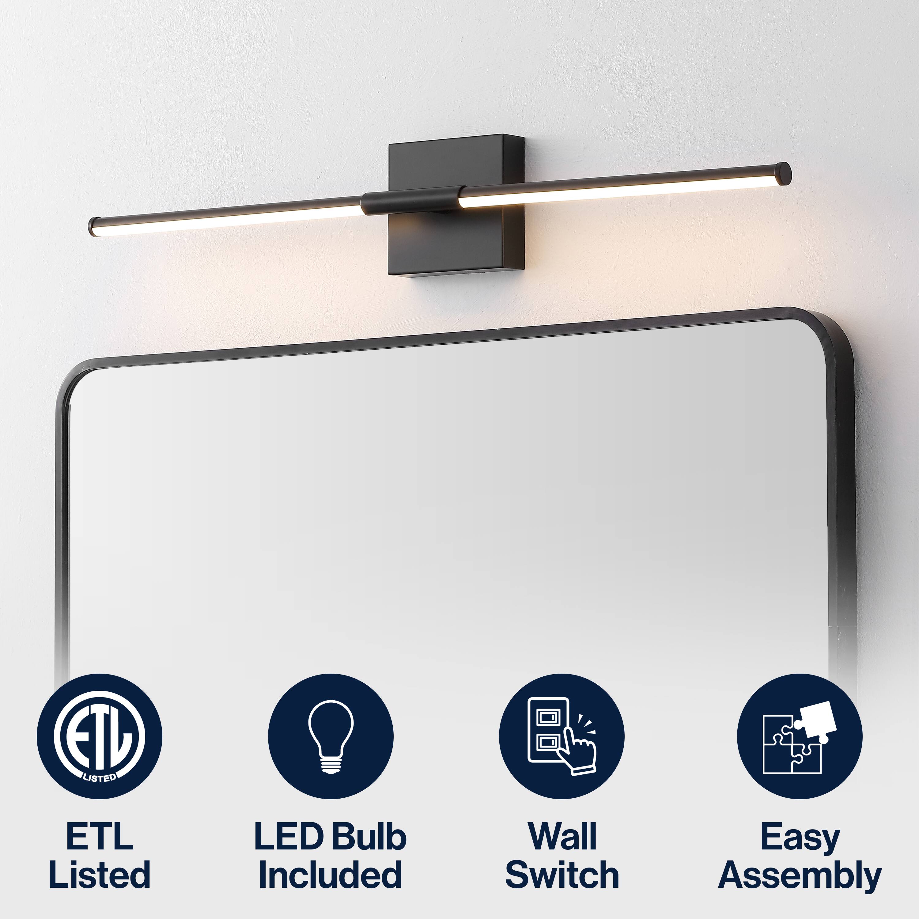 ETL Listed LED Bulb Included Wall Switch Easy Assembly