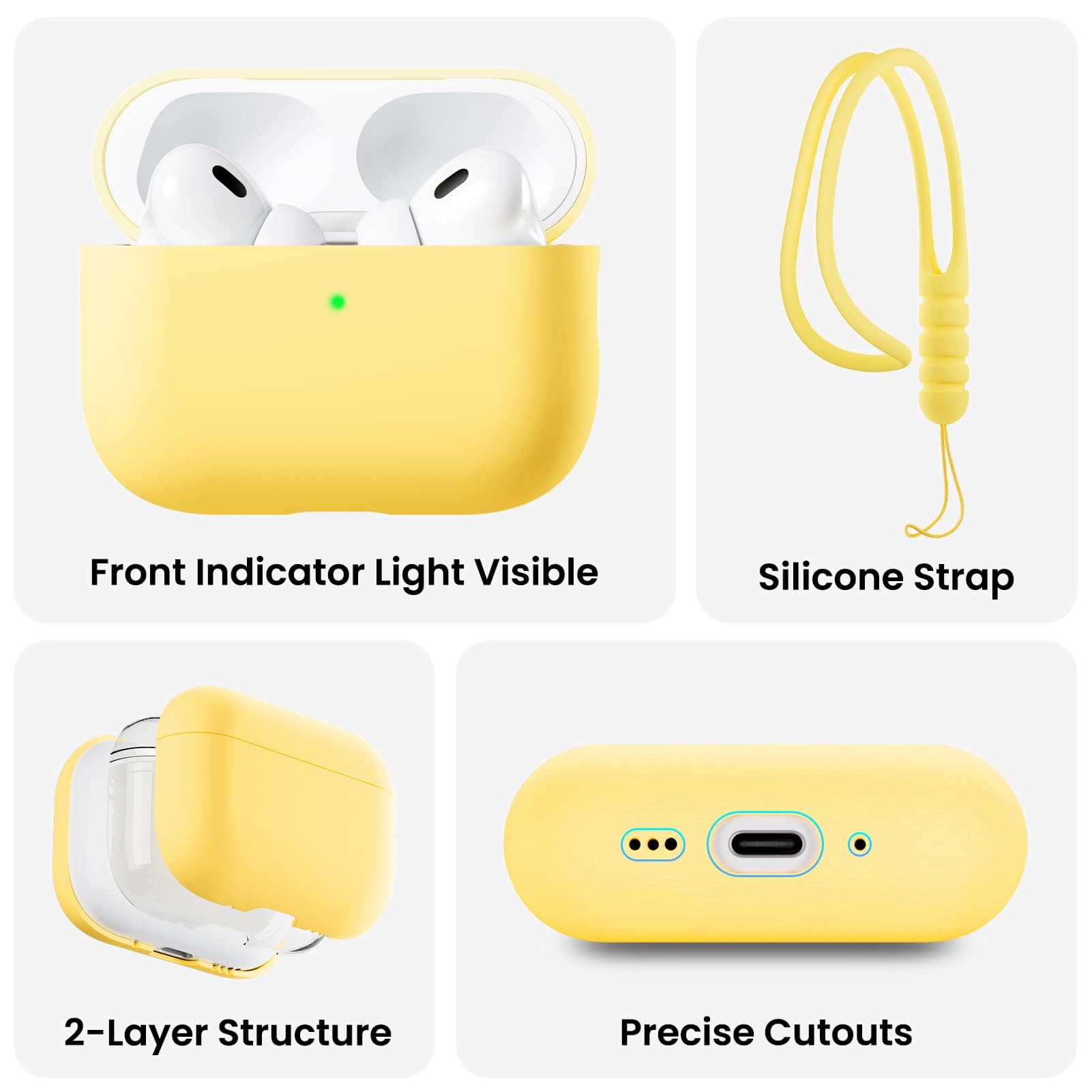 Ornarto Compatible with AirPods Pro 3 Case,Full Protective