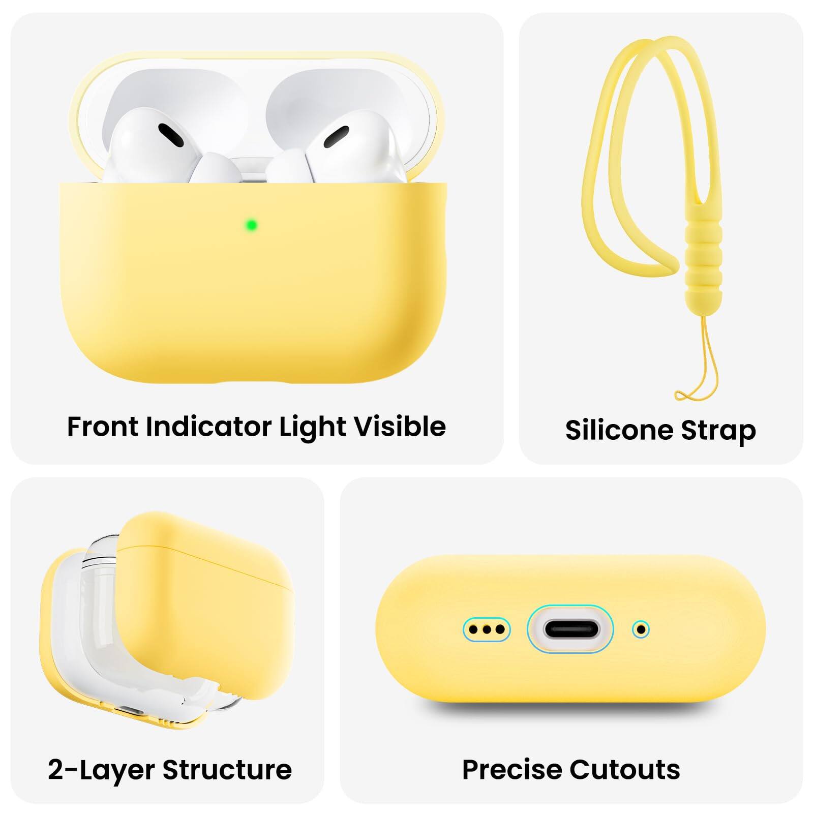 Front Indicator Light Visible  
Silicone Strap  
2-Layer Structure  
Precise Cutouts