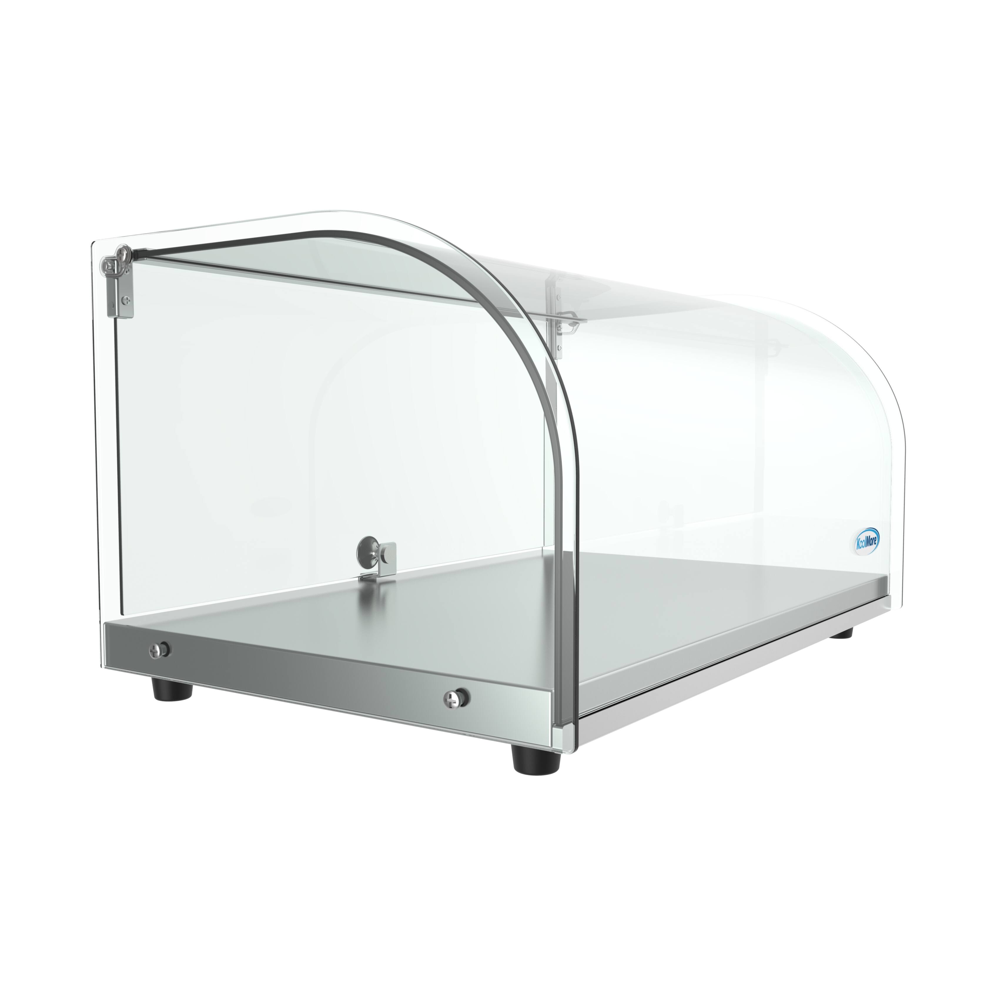Alt View 3. Koolmore - 22 in. Countertop Bakery Display Case with Front Curved Glass and Rear Door, 0.9 cu. ft. DC-1C - Silver.