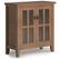 Front. Simpli Home - Artisan Low Storage Cabinet - Rustic Natural Aged Brown.