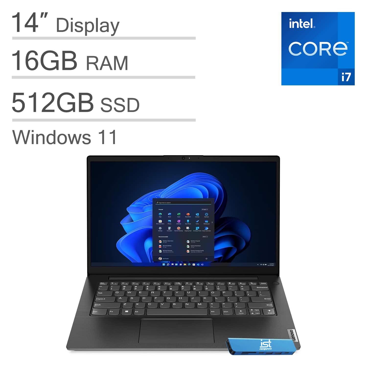 Lenovo - V14 Gen 4 14" FHD Business Laptop - Intel 10-Core i7-13620H - 16GB Memory - 512GB SSD - Windows 11 - Black