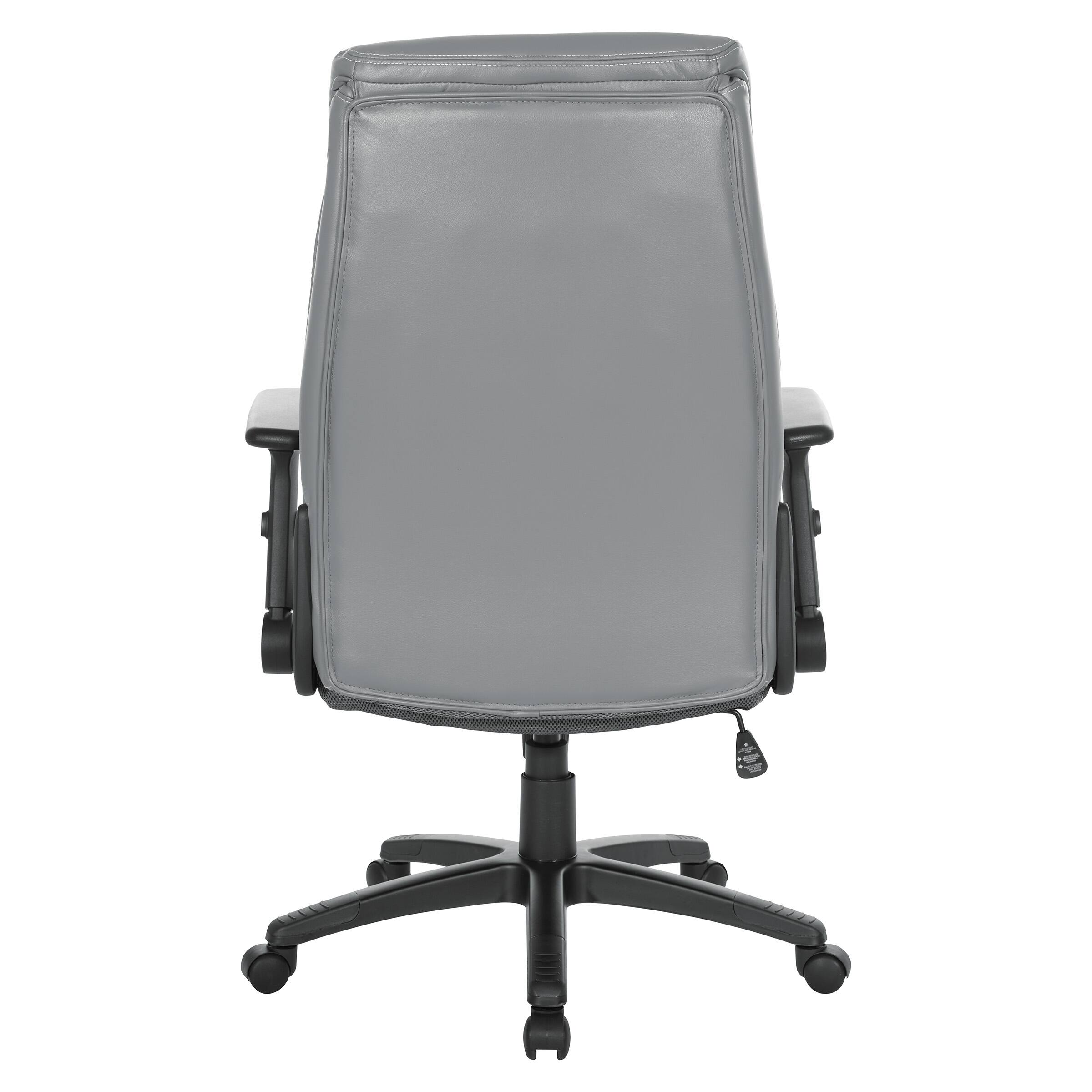 Alt View 13. Office Star Products - Exec Bonded Leather Office Chair - Charcoal.
