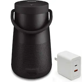 Bundle - Bose - SoundLink Revolve+ (Series II) Bluetooth Speaker with Fast Charger, Portable Speaker with Microphone - Black