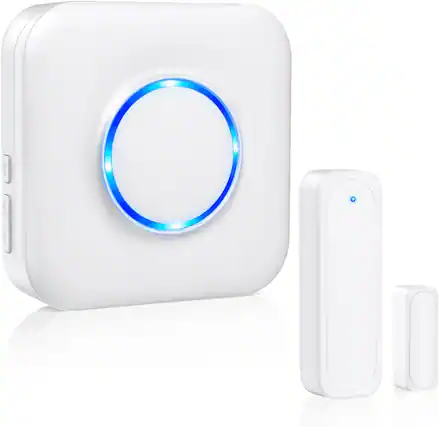 Front. Schertz - Wireless Door Chime – 600ft range, 58 chimes, 5 volume levels, LED indicators, door alert for business, store, home, or - Door Chime.