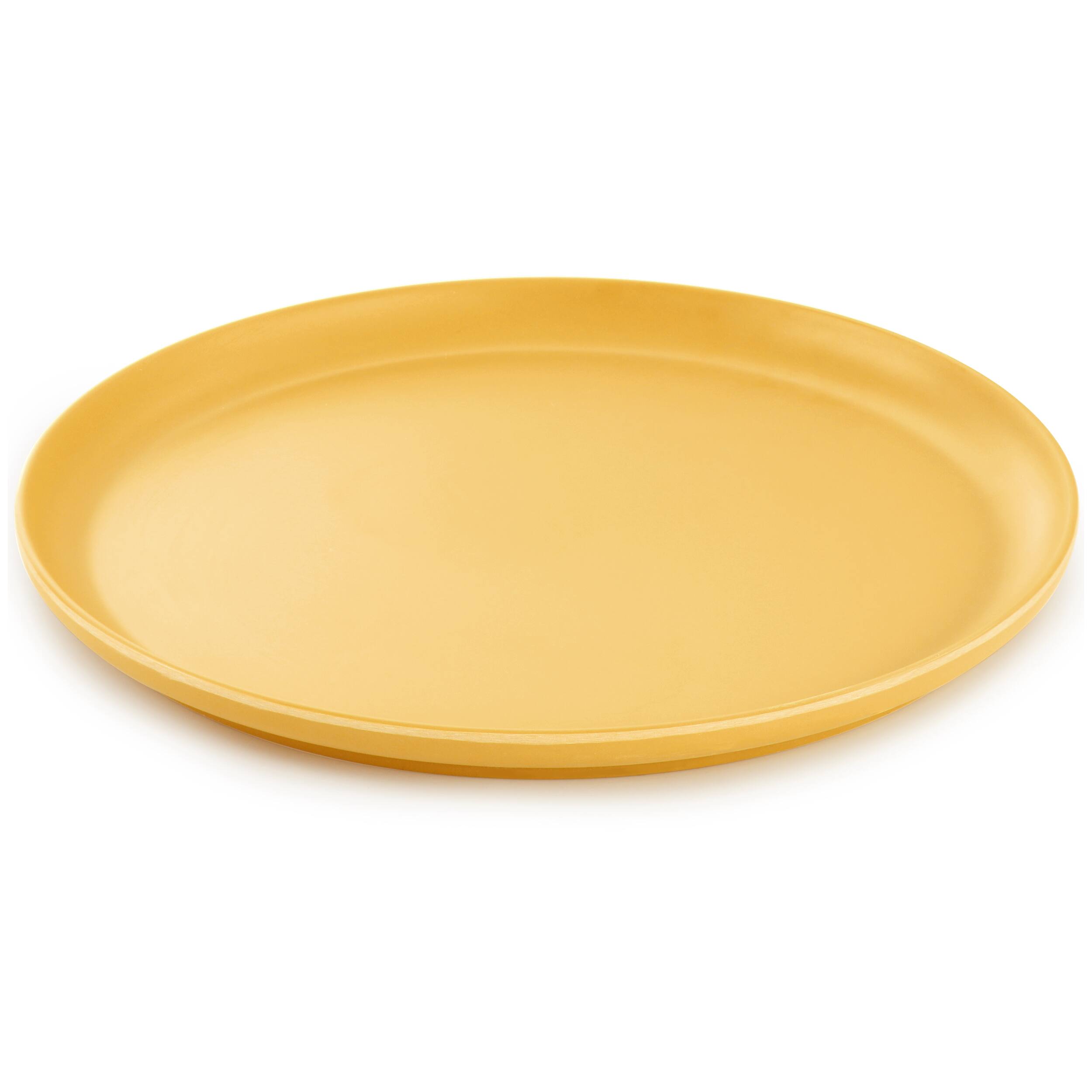Alt View 2. Gibson - Gibson Home Canyon Crest 12 Piece Round Melamine Dinnerware Set in Yellow - Yellow.