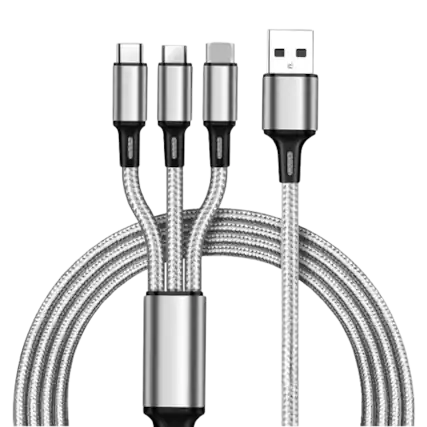 Front. Home Collection - 3-in-1 Fast USB Charging Cable – Universal Multi-Function Cell Phone Charger Cord.