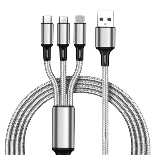 Front. Home Collection - 3-in-1 Fast USB Charging Cable – Universal Multi-Function Cell Phone Charger Cord.