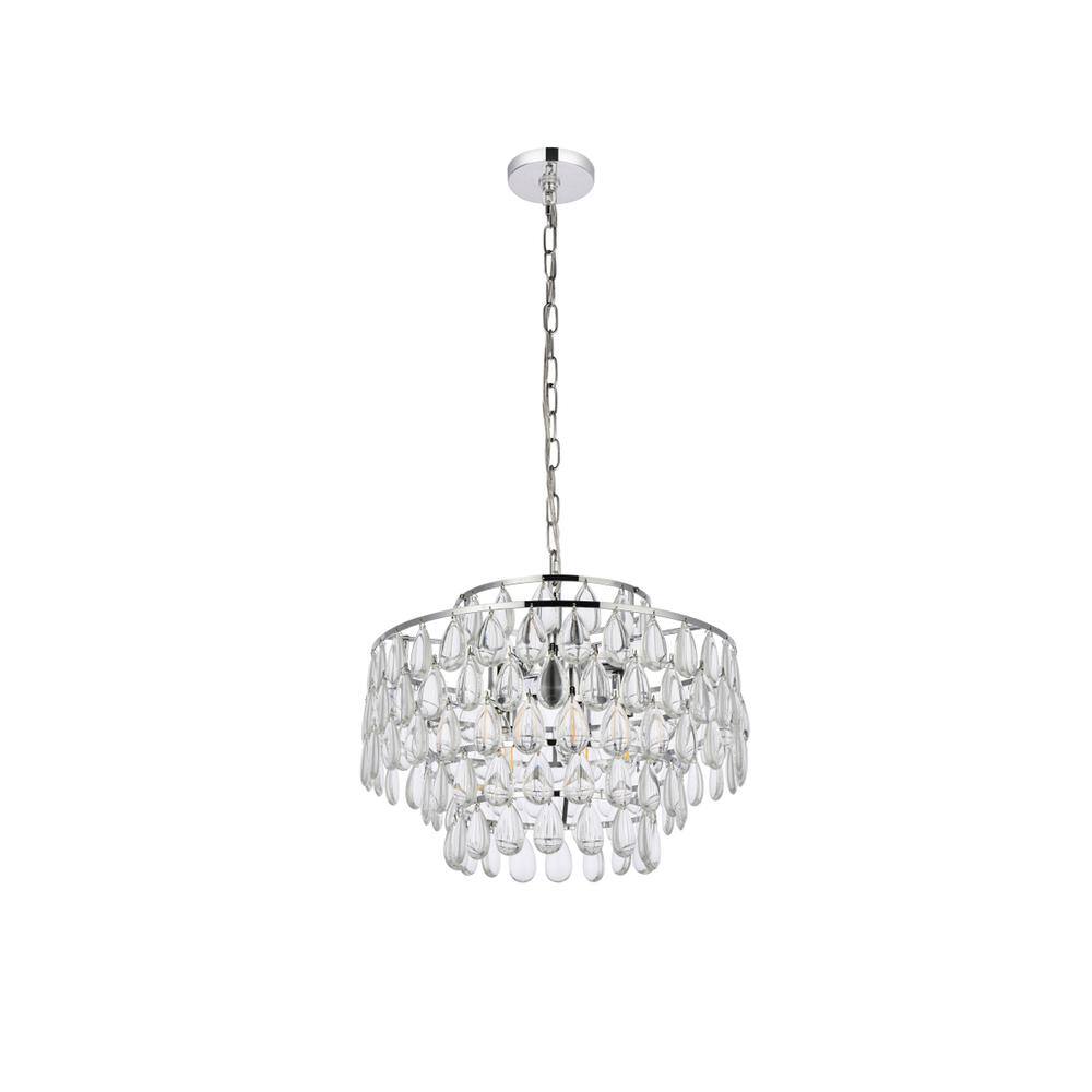 Back. Elegant Lighting - Mila 18 inch pendant in chrome - Chrome.