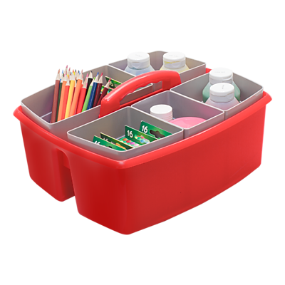 Alt View 3. Storex - Large Caddy with Sorting Cups, Red, 2 Pack - Red.