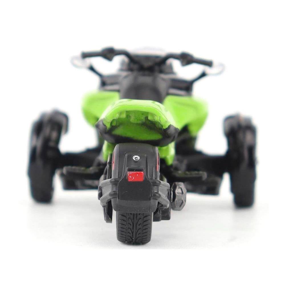 Alt View 1. BRP Models - Can-Am Spyder F3-S Special 3-Wheel Motorcycle Manta Green 1/32 Diecast Model by BRP Models - Green.