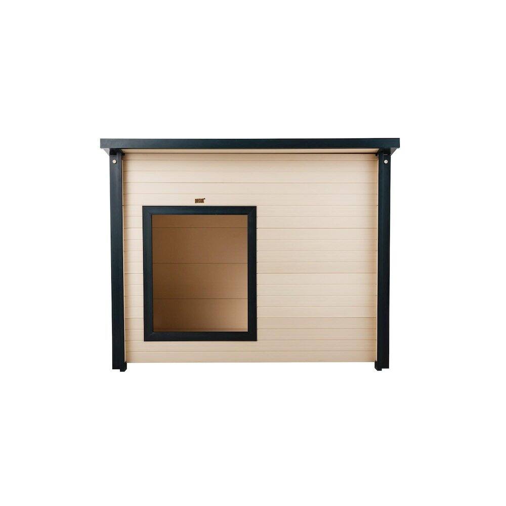 Left. New Age Pet - ECOFLEX Lodge Style Dog House -X Large - Maple.