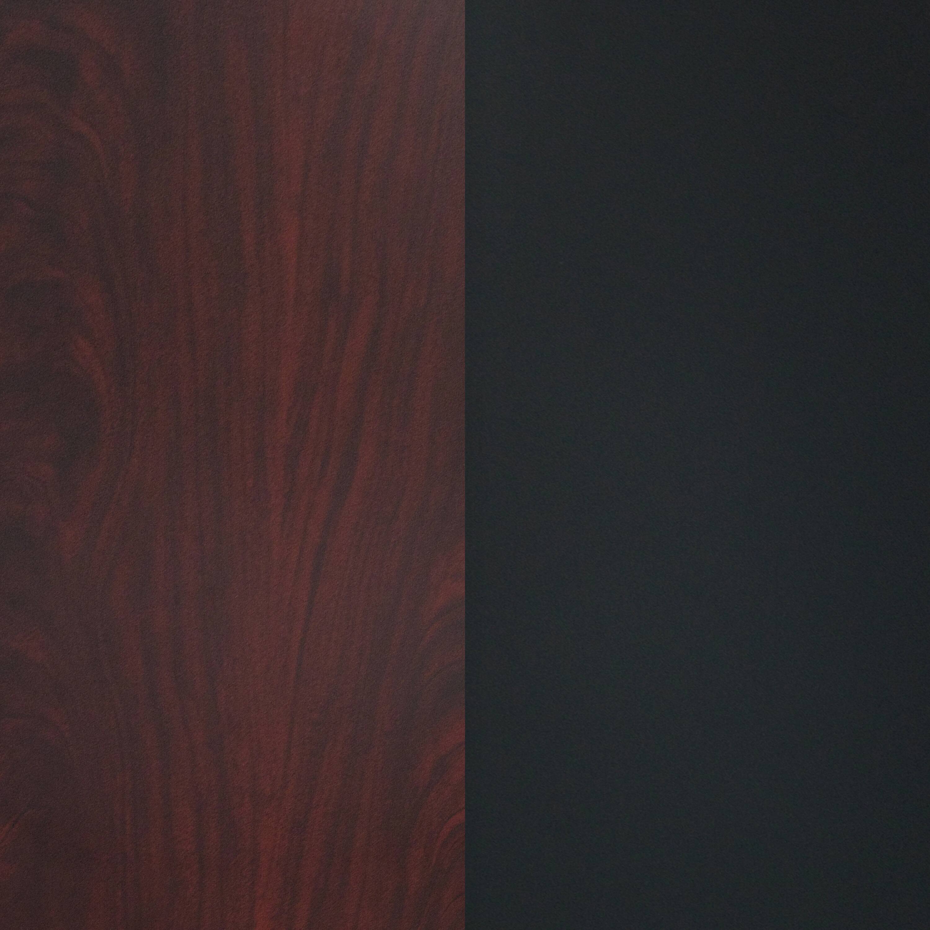Alt View 3. Emma + Oliver - 36" Round Table Top with Reversible Laminate Top - Black/Mahogany.
