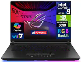 ASUS - ROG Strix SCAR Laptop 16.0 WQXGA Display (Intel Ultra 9- 275HX, 64GB DDR5, 2TB PCIe SSD, Win 11 Pro) - Off Black