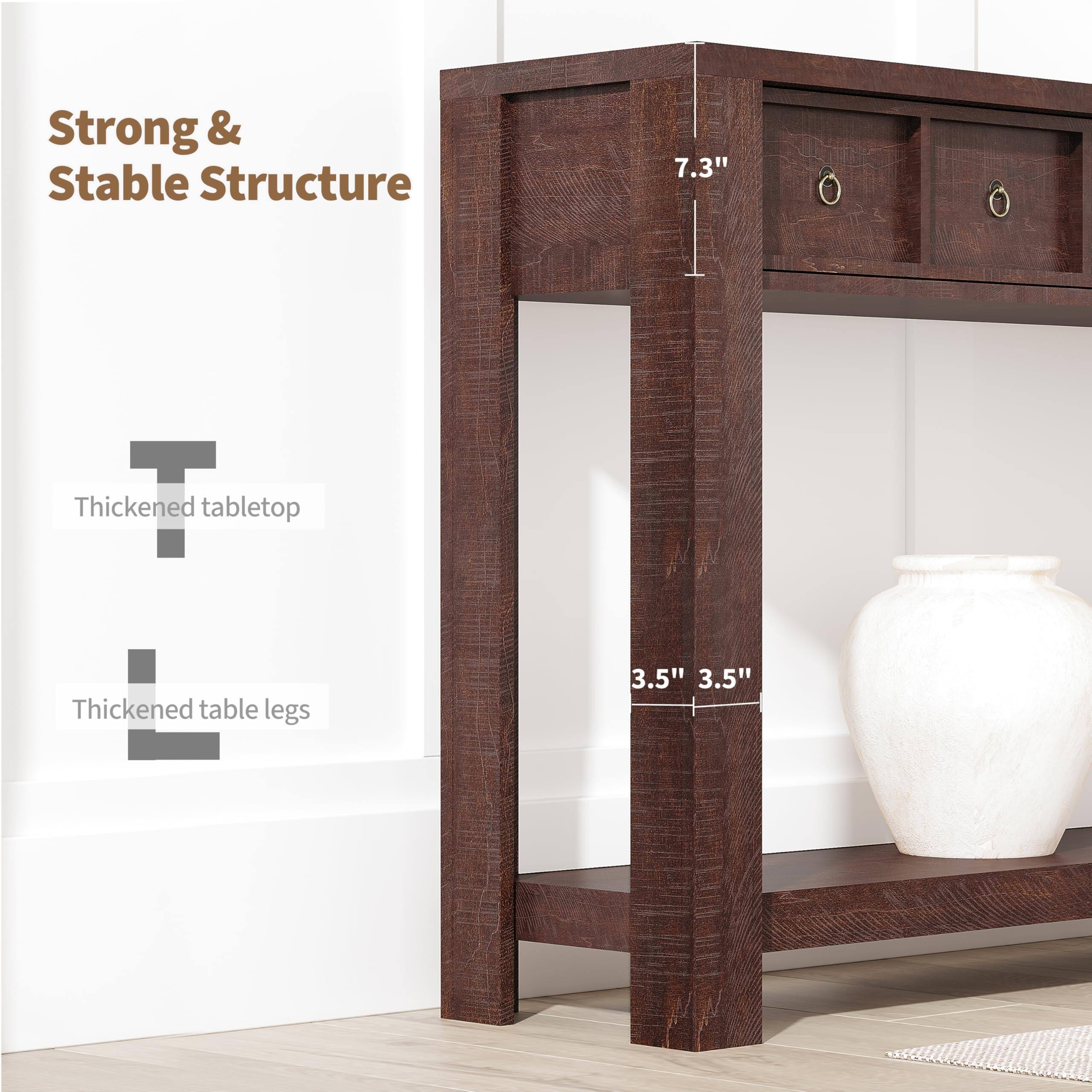 Strong & Stable Structure  
7.3" Thickened tabletop  
3.5" Thickened table legs