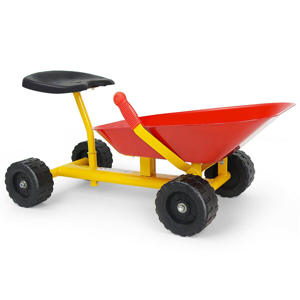 Alt View 2. Gymax - Gymax 8'' Heavy Duty Kids Ride-on Sand Dumper Front Tipping w 4 Wheels Sand Toy Gift - Yellow,Black,Red.