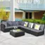 Alt View 3. Costway - Costway 7 PCS Patio Rattan Sofa Set Sectional Conversation Furniture Set Garden Outdoor - Gray +Black.