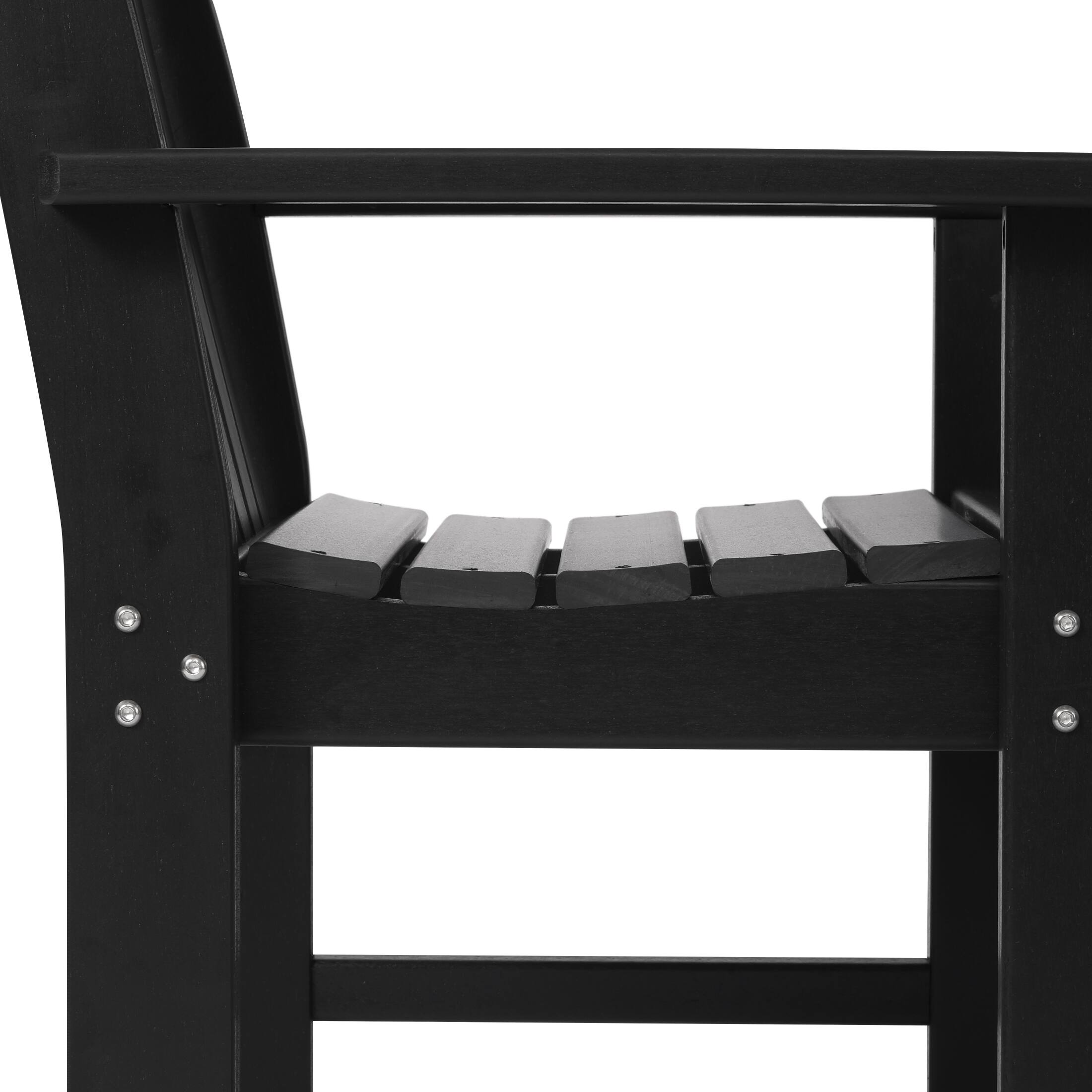 Alt View 6. WestinTrends - WestinTrends Malibu Outdoor Patio HDPE Adirondack Dining Arm Chairs (Set of 2) - Black.
