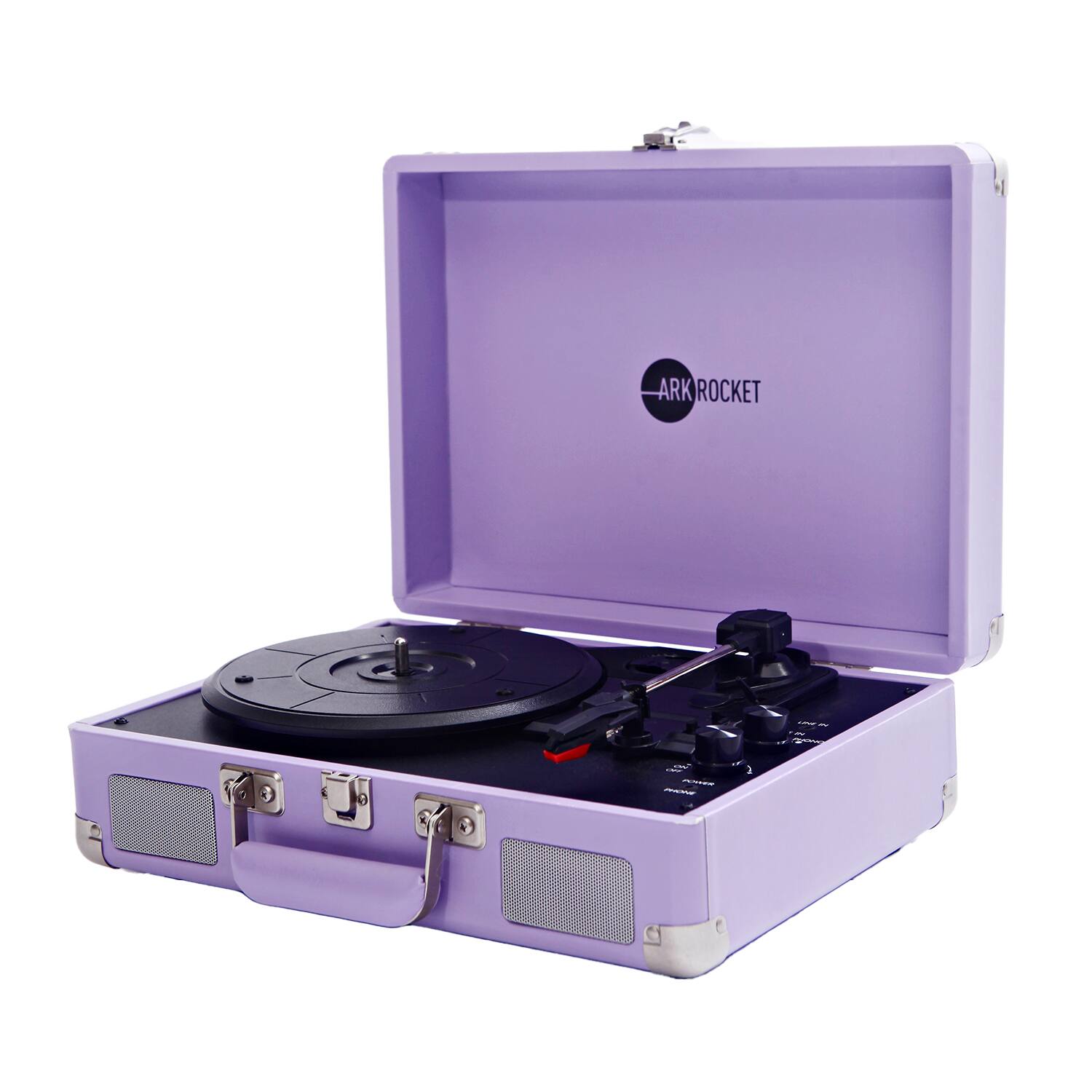 Arkrocket Curiosity III Suitcase Bluetooth Record Player Turntable