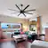 Alt View 5. Breezary - 72" Large Indoor Ceiling Fan with Remote, 8 ABS Blades, 6-Speed DC Motor, Timer, 7''/12''Downrods, Light/No Light Option - Matte Black (Without Light).