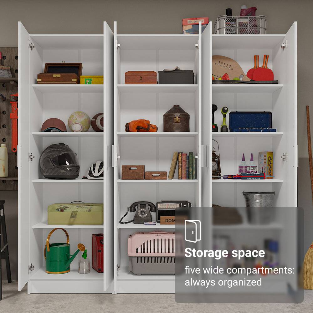 Storage space  
five wide compartments:  
always organized